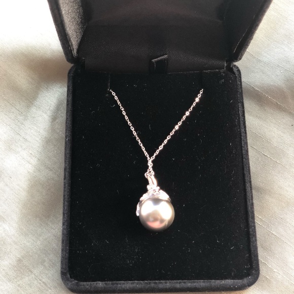 18kt Pearl Diamond necklace - Picture 4 of 8